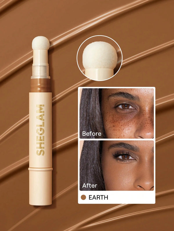 Shein - SHEGLAM Complexion Boost Concealer-Earth Sponge-Head Applicator Matte Liquid Concealer
