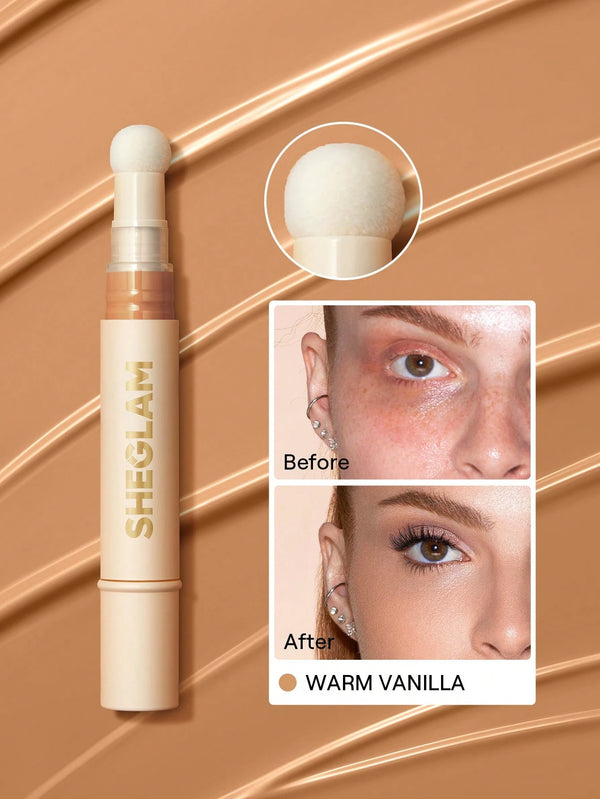 Shein - SHEGLAM Complexion Boost Concealer-Warm Vanilla Sponge-Head Applicator Matte Liquid Conceale