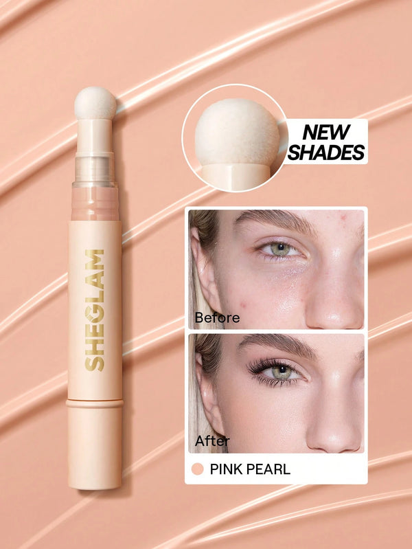 Shein - SHEGLAM Complexion Boost Concealer-Pink Pearl Sponge-Head Applicator Matte Liquid Concealer