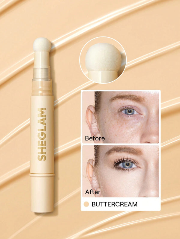 Shein - SHEGLAM Complexion Boost Concealer-Buttercream Sponge-Head Applicator Matte Liquid Concealer
