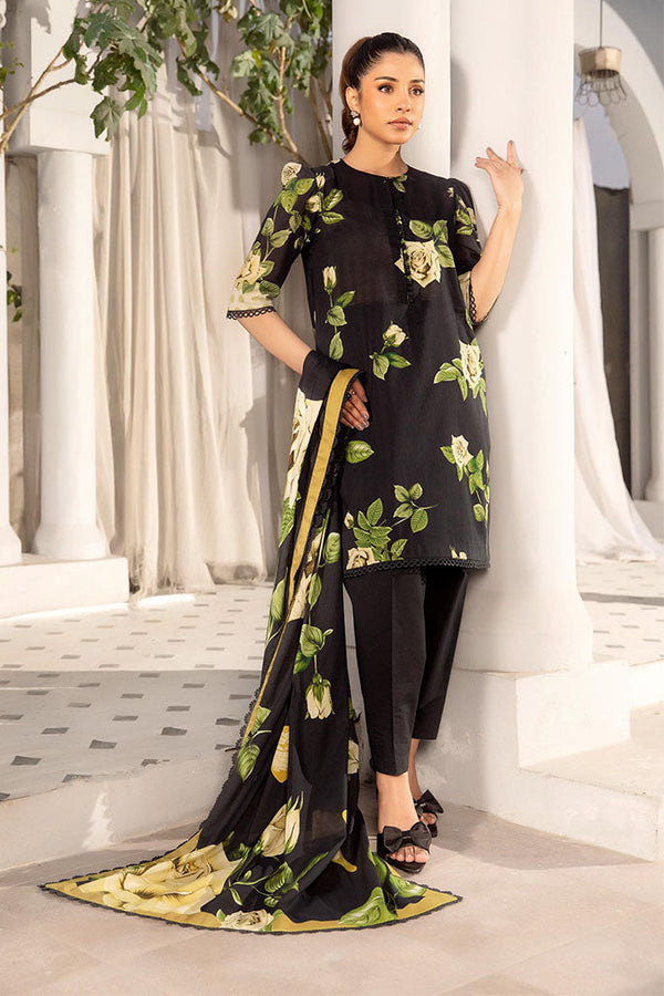 Elaheh By Mbasics Maria B Unstitched 3 Piece Printed Lawn Vol-01 Collection-MB-07 - Black