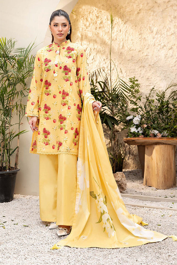 Elaheh By Mbasics Maria B Unstitched 3 Piece Printed Lawn Vol-01 Collection-MB-06 - Cream
