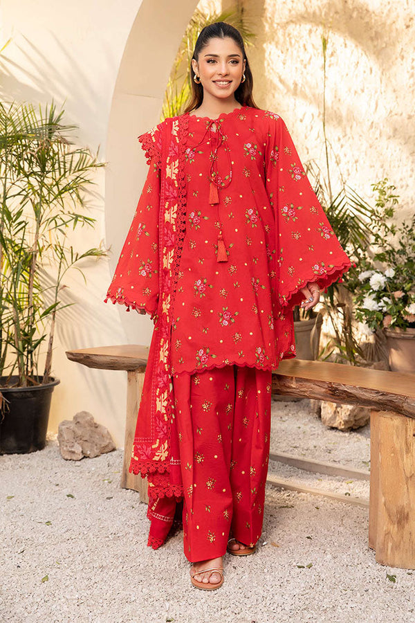 Elaheh By Mbasics Maria B Unstitched 3 Piece Printed Lawn Vol-01 Collection-MB-01 - Red