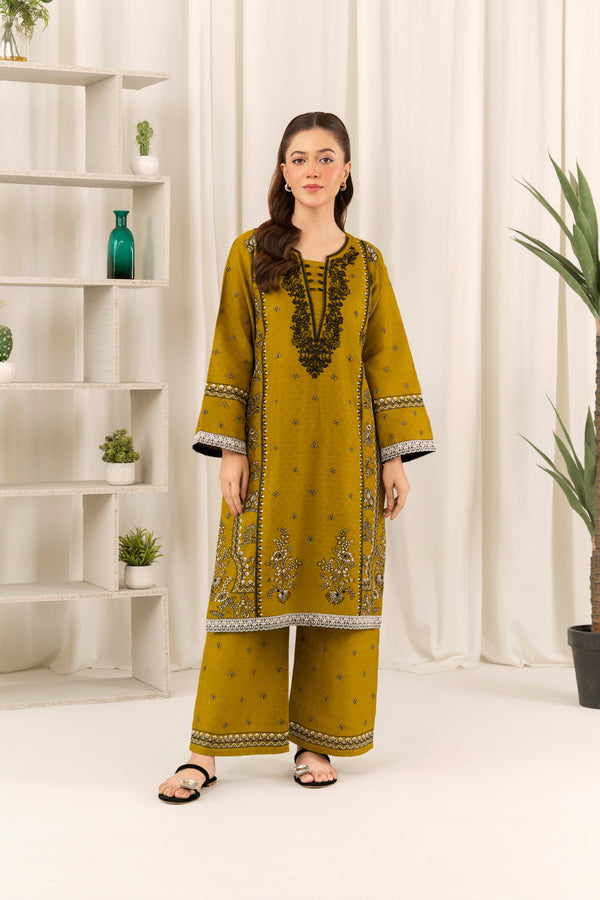 Flutterby Stitched 2 Piece Summer Collection-Livia - Olive