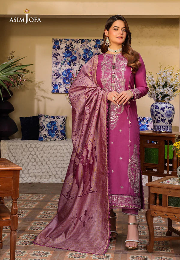 Asim Jofa Zarq Barq '23 Ajzb-07 Embroidered Cambric 3 Pcs