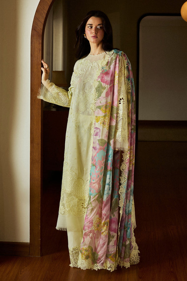 Satori By Zara Shah Jahan Unstitched 3 Piece Luxury Summer Collection-01-B-Kaori -  Cream