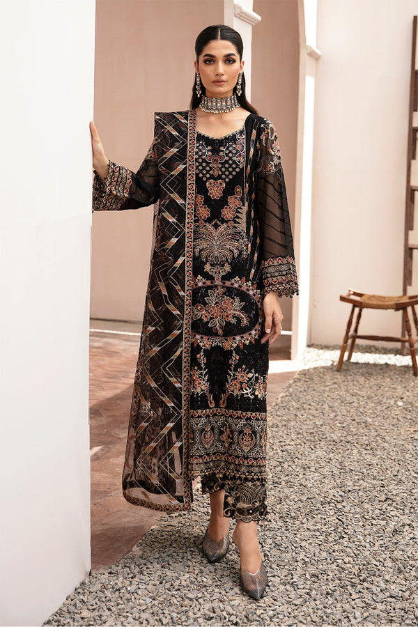 Kashish By Ramsha Unstitched 3 Piece Weightless Chiffon Vol-02 Collection'2024-K-205