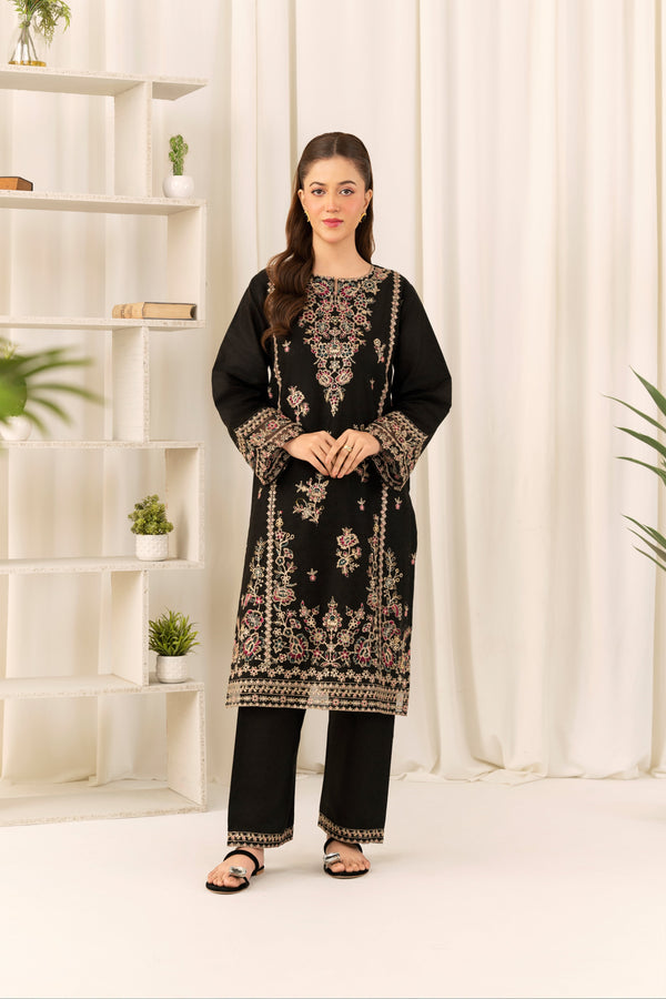 Flutterby Stitched 2 Piece Summer Collection-Berry - Black
