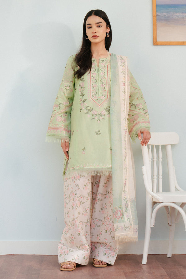 Coco By Zara Shah Jahan Unstitched 3 Piece Summer Lawn Collection'2025-02-A-Serene - Mint