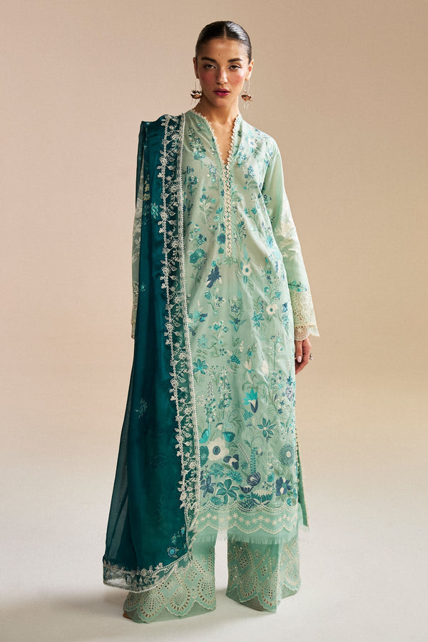 Satori By Zara Shah Jahan Unstitched 3 Piece Luxury Summer Collection-02-B-Nozami -  Mint