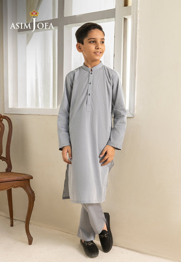 Ethnic Rtw By Asim Jofa Kids Stitched 2 Piece Collection'2025-Ajbkt-07 - Grey