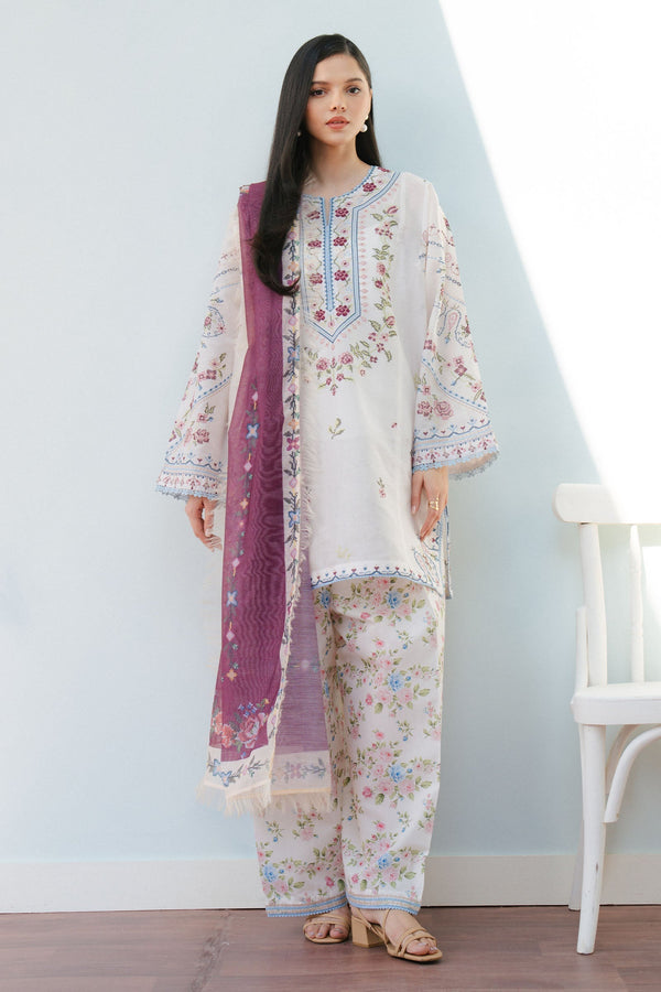 Coco By Zara Shah Jahan Unstitched 3 Piece Summer Lawn Collection'2025-02-B-Serene - White