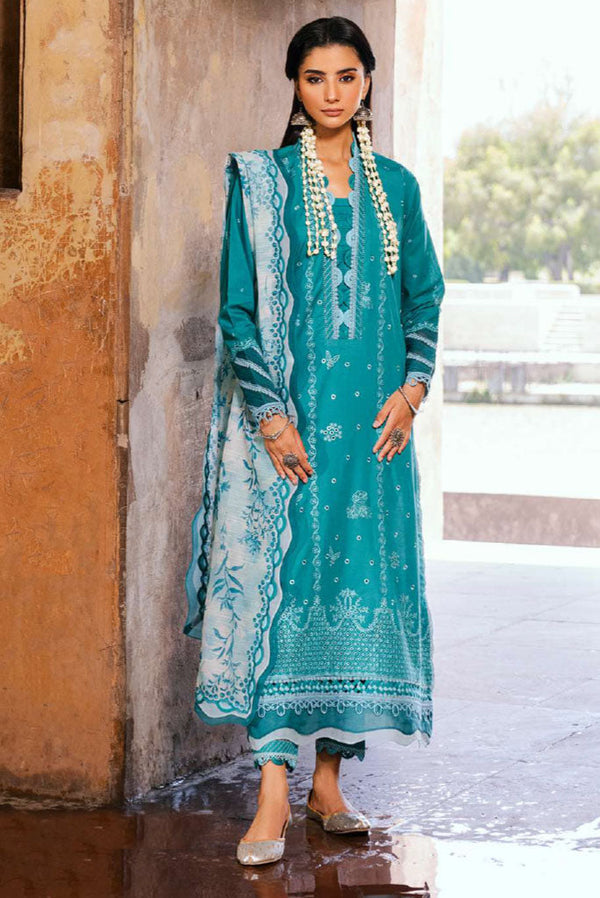Zellbury Unstitched 3 Piece Chikankari Lawn Collection'2025-Wus-25E-30823 - Sea Green