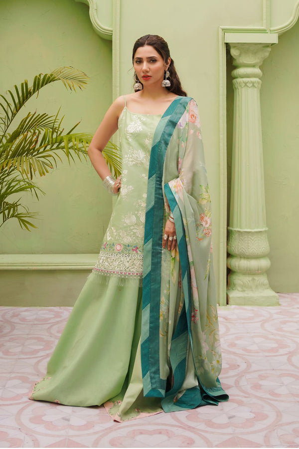 Zara Shahjahan Unstitched 3 Piece Embroidered Lawn Collection'2023-ZSJ-03-B