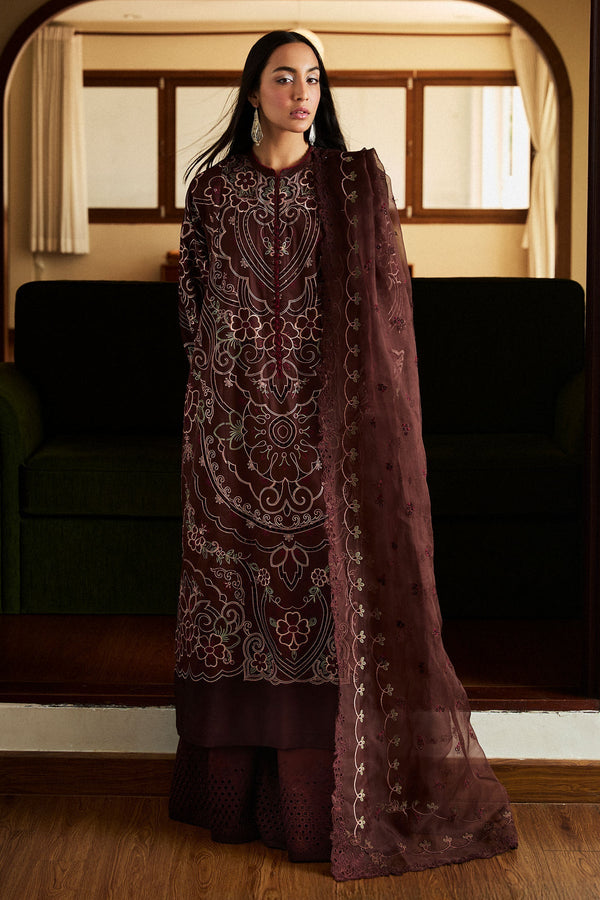 Satori By Zara Shah Jahan Unstitched 3 Piece Luxury Summer Collection-04-B-Shizumi -  Brown