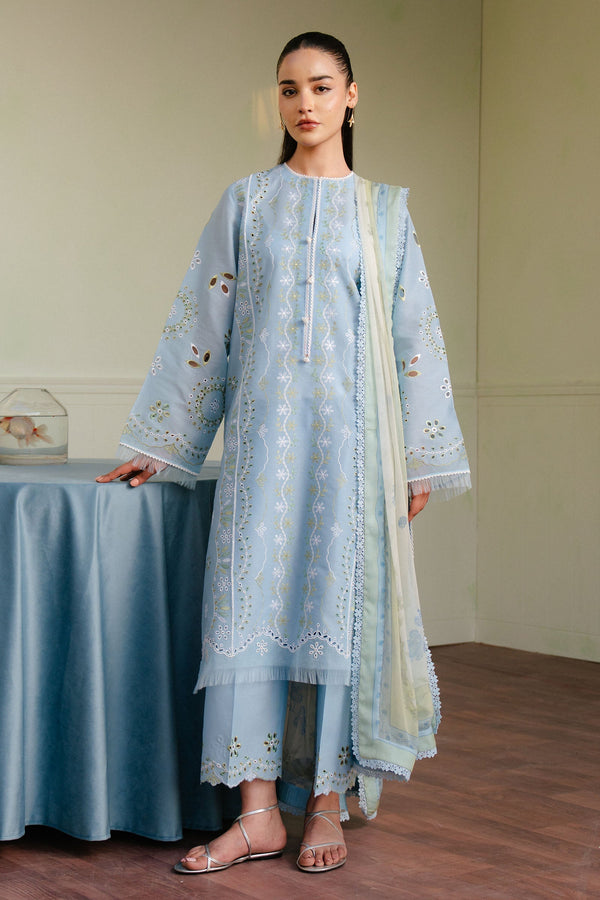 Coco By Zara Shah Jahan Unstitched 3 Piece Summer Lawn Collection'2025-05-A-Silas - Sky