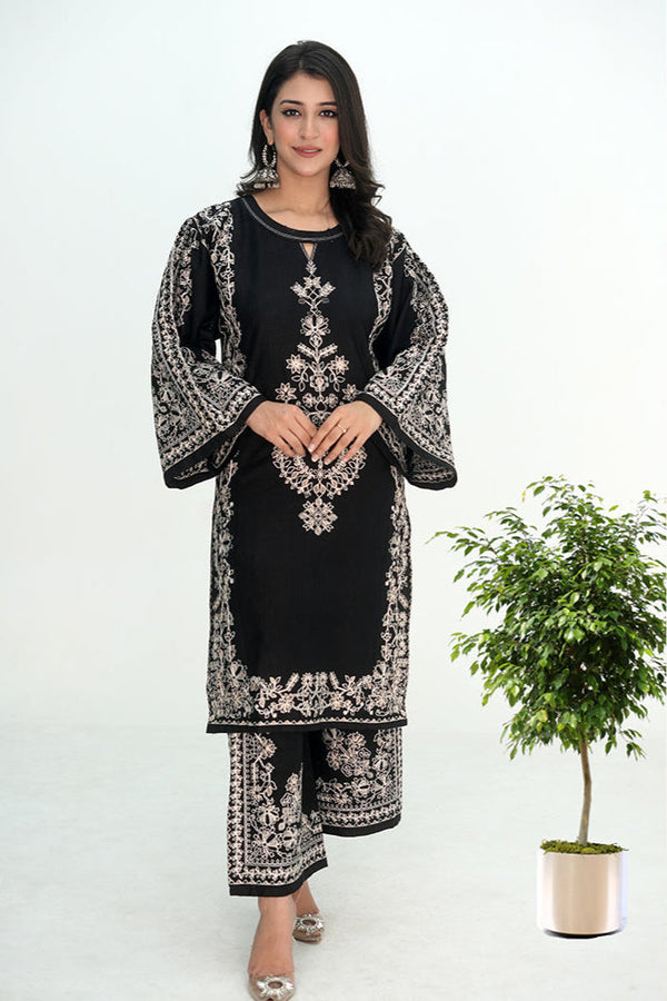 Flutterby Stitched 2 Piece Summer Collection-Zille -B - Black
