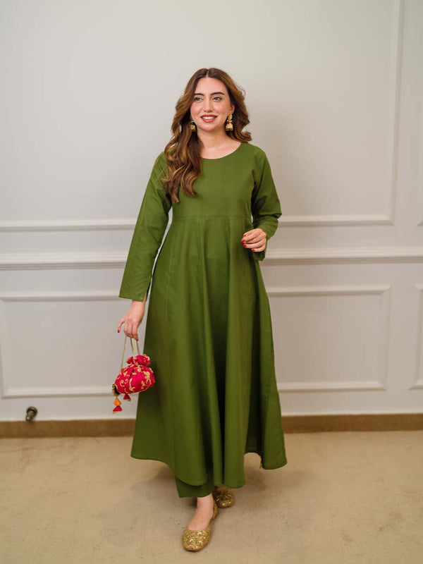 TNG Nyra 2 Piece Green Kalidaar Shirt Trouser Collection'2024
