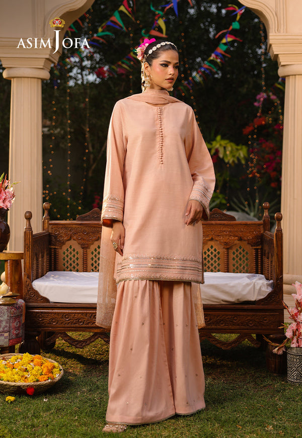 Asim Jofa Essential Pret Drop 8 Ajpb-165 Embroidered Raw Silk 2Pc