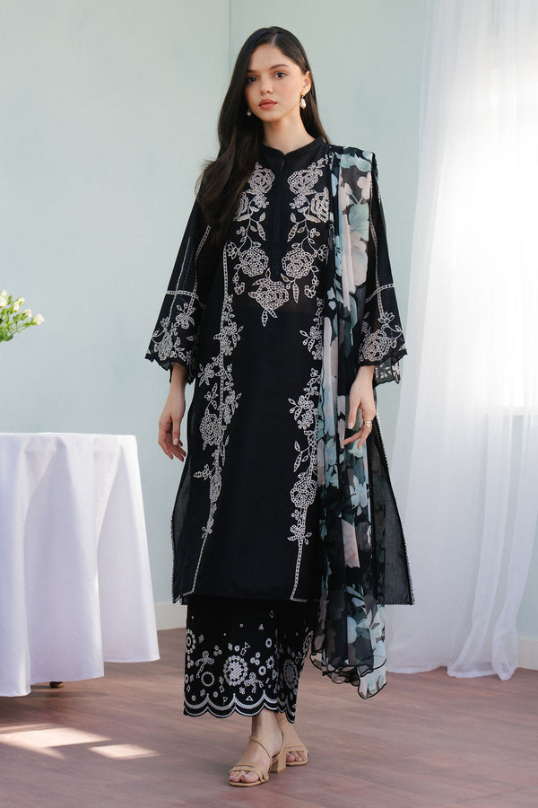 Coco By Zara Shah Jahan Unstitched 3 Piece Summer Lawn Collection'2025-07-B-Eclat - Black