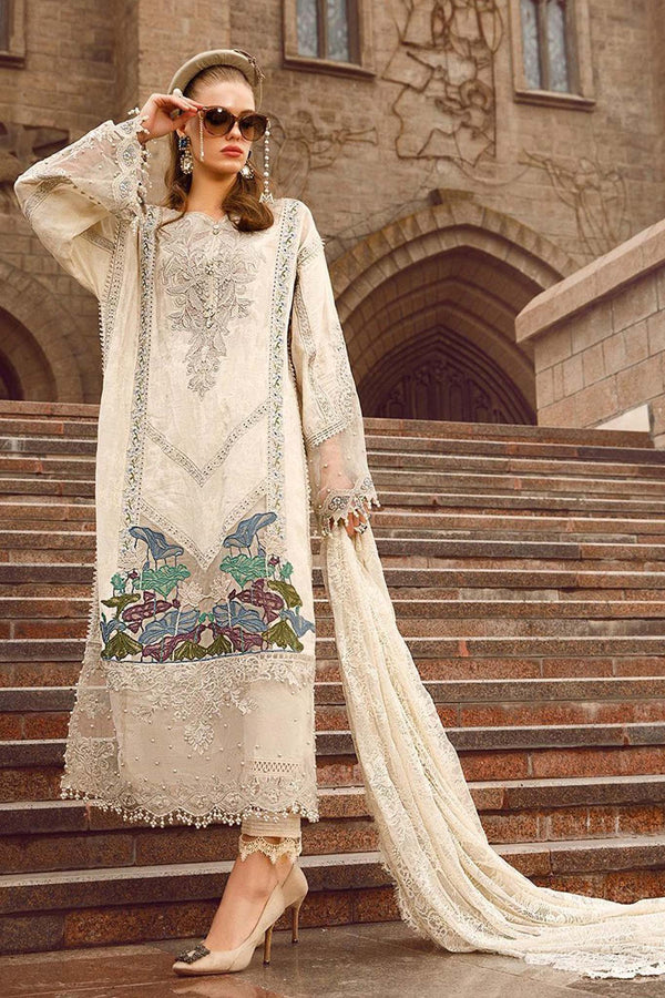 Voyage A Luxe by Maria B Unstitched 3 Piece Luxury Eid Lawn Collection'2023-MVL-07-B