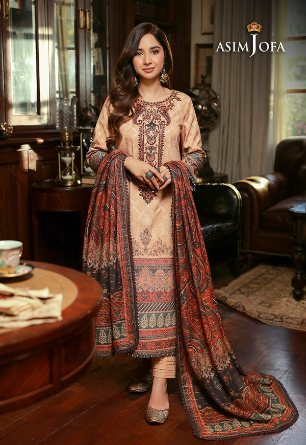 Asim Jofa Aira & Asra Pret Ajawp-03 Embroidered Karandi Stitched 3 Pcs