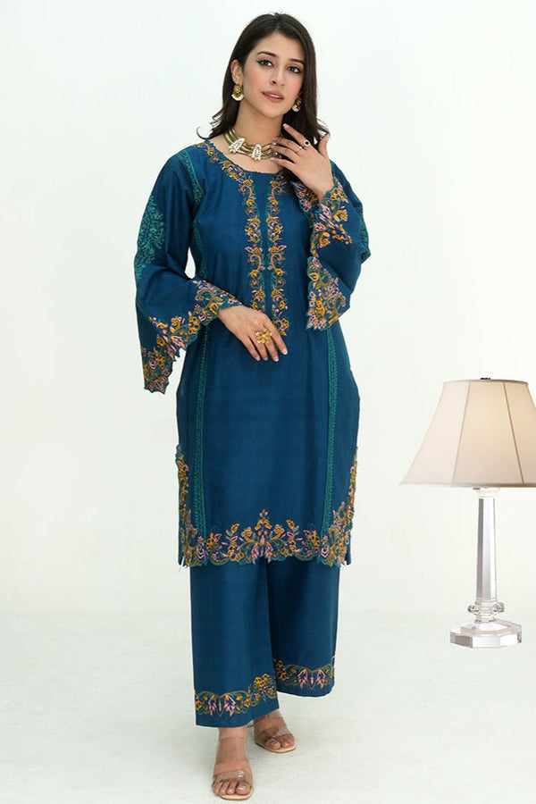 Flutterby Stitched 2 Piece Winter Collection-Leya - z - Zink