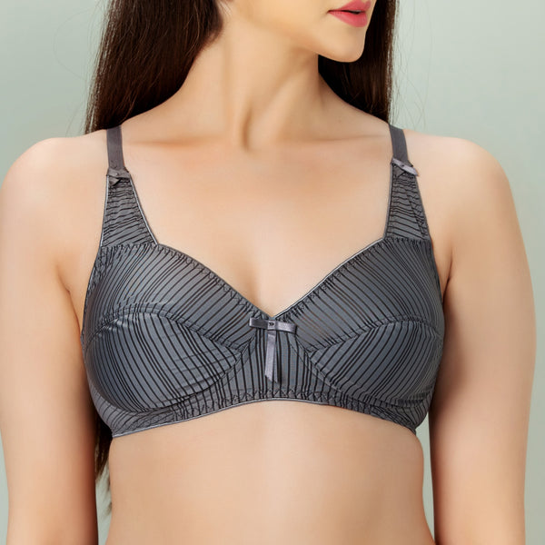 Bebelle - JULLIA Juvena, Soft Nylon Jersey Unpadded Bra - CHARCOAL