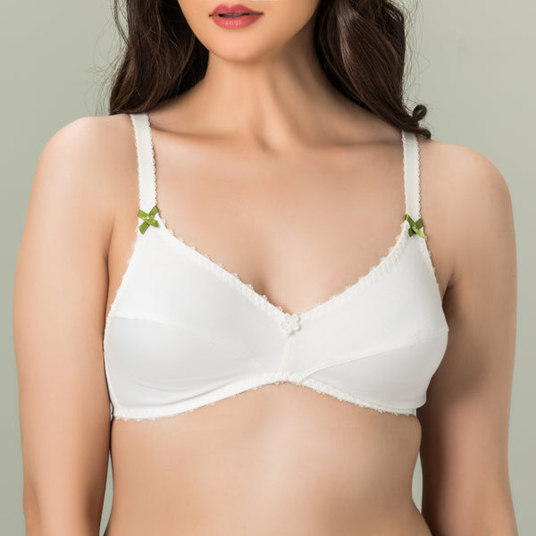 Bebelle - Klassilk, Soft Cotton Jersey Unpadded Bra - VANILLA