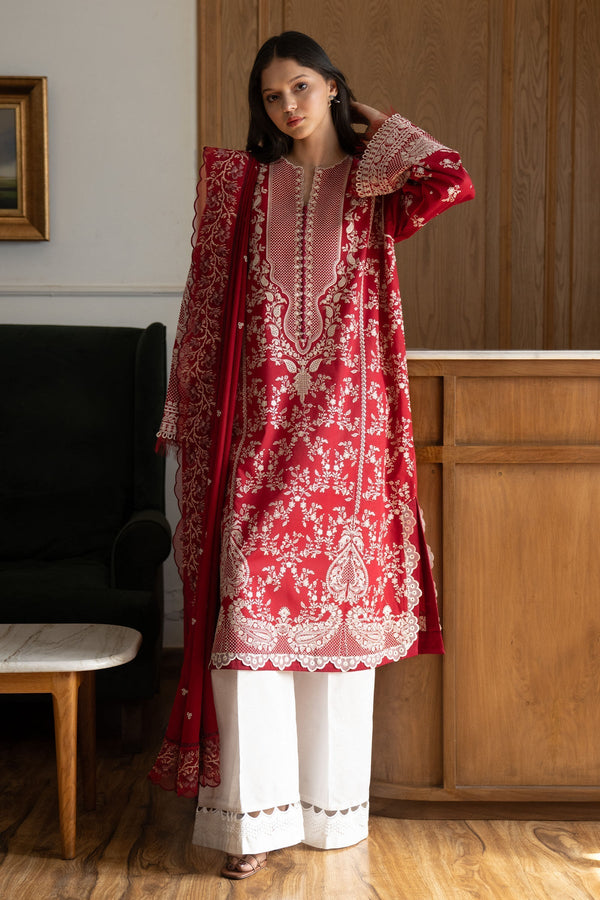 Satori By Zara Shah Jahan Unstitched 3 Piece Luxury Summer Collection-08-A-Mei -  Red