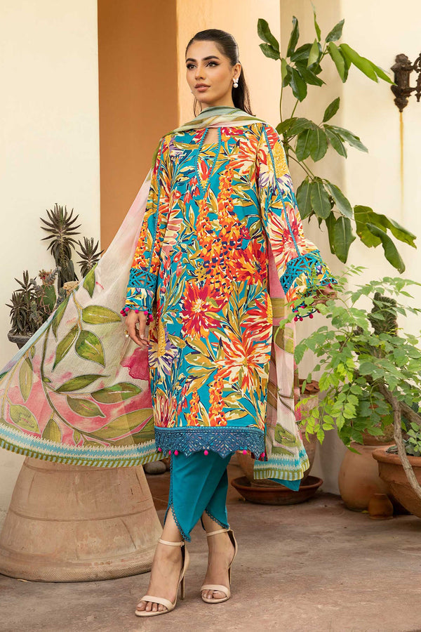 M.Basic by Maria B Unstitched 3 Piece Eid II Lawn Collection'2025-MB-903-A - Sea Green