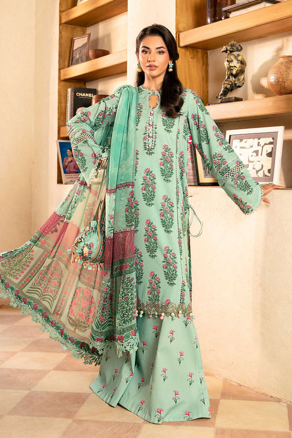 M.Basic by Maria B Unstitched 3 Piece Eid II Lawn Collection'2025-MB-908-B - Light Green