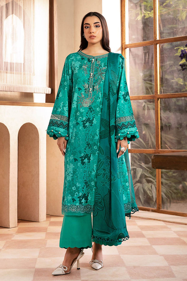 M.Basic by Maria B Unstitched 3 Piece Eid II Lawn Collection'2025-MB-910-A - Sea Green
