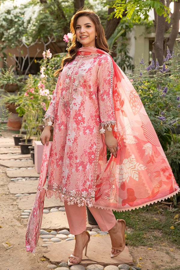 M.Basic by Maria B Unstitched 3 Piece Eid II Lawn Collection'2025-MB-910-B - Pink