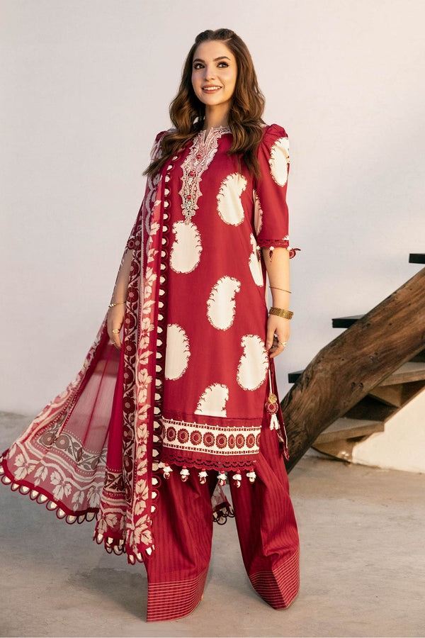 M.Basic by Maria B Unstitched 3 Piece Eid II Lawn Collection'2025-MB-911-A - Red
