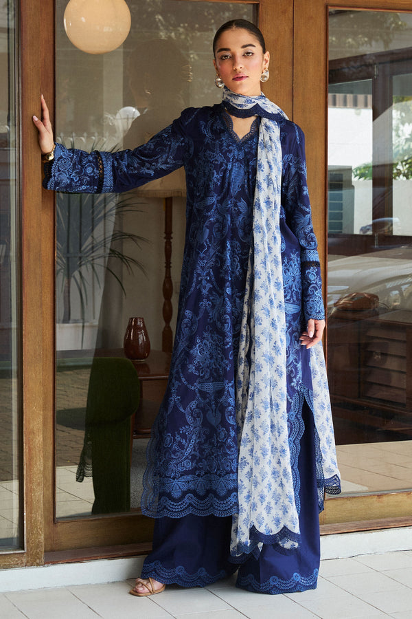 Satori By Zara Shah Jahan Unstitched 3 Piece Luxury Summer Collection-09-B-Sei -  Navy Blue