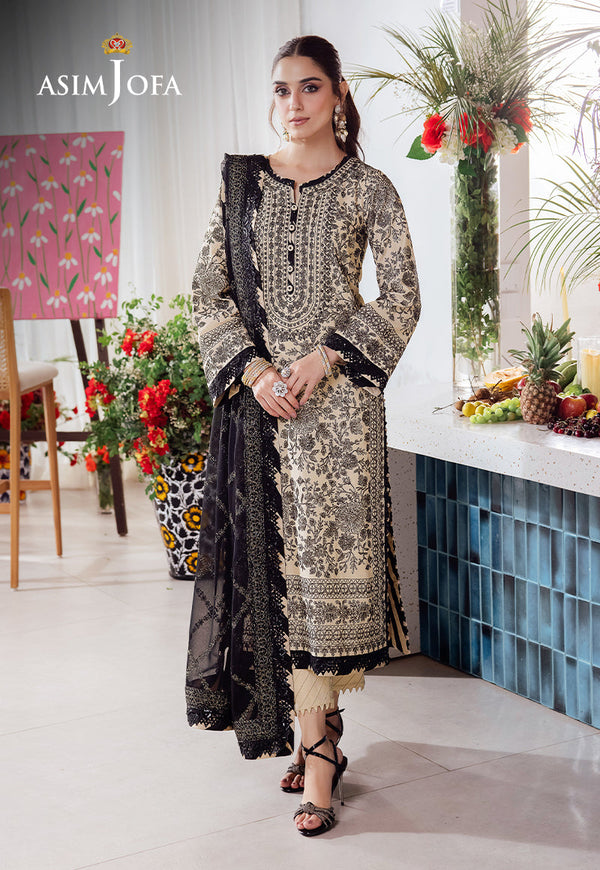 Asim Jofa Designers Limited Edition Ajurd-09 Embroidered Lawn 3 Pcs