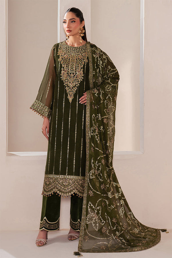 Reena By Alizeh Unstitched 3 Piece Formals Eid Edit V4 Collection'2025-AF-HM-4033-Olivia -  Mehndi