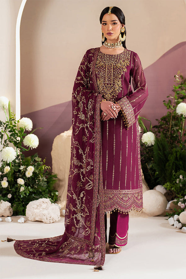 Reena By Alizeh Unstitched 3 Piece Formals Eid Edit V4 Collection'2025-AF-HM-4034-Dusk -  Dark Pink