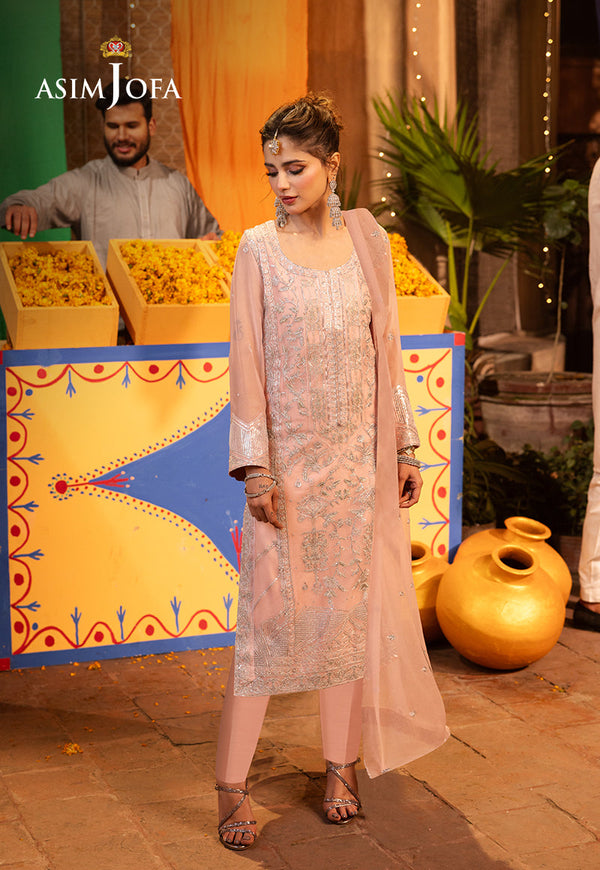 Asim Jofa Chamak Damak Pret Ajcdb-14 Embroidered Chiffon Stitched 3 Pcs