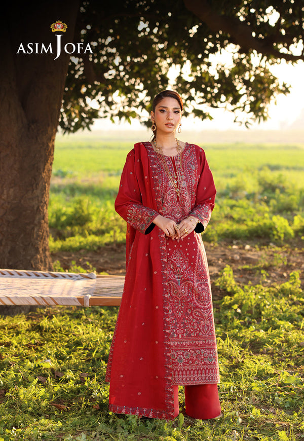 Asim Jofa Luxury Stitched Lawn Ajellb-06 Emb 3 Pcs