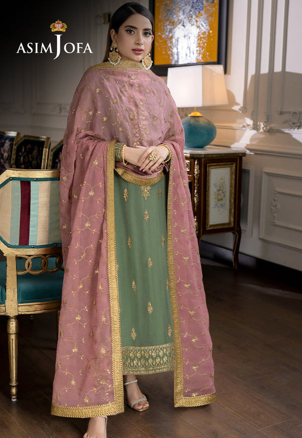 Asim Jofa Limited Edition Stitched 3 Piece Formals Pret Collection'2025-AJJMB-19 - Green