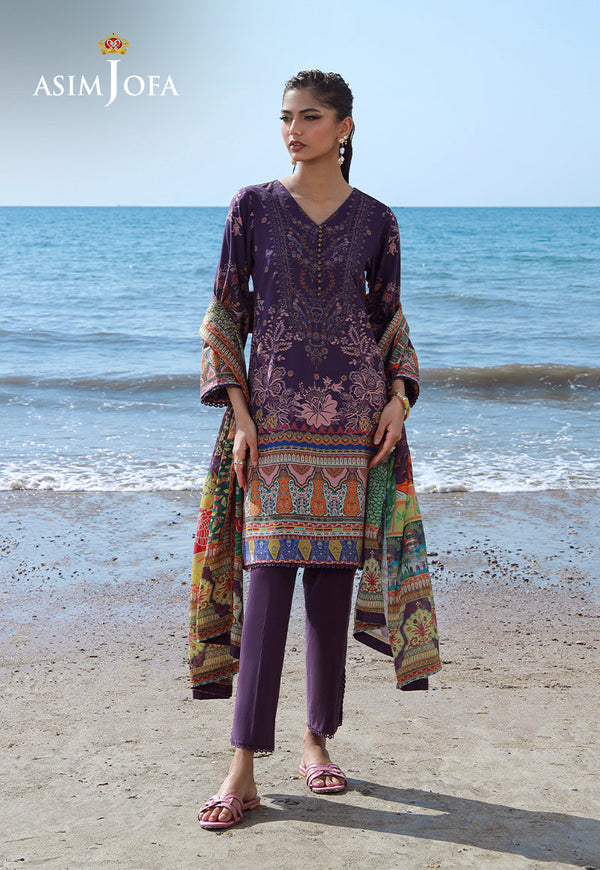 Asim Jofa Essential Pret Drop 7 Ajpb-156 Printed Arabic Lawn 3 Pcs