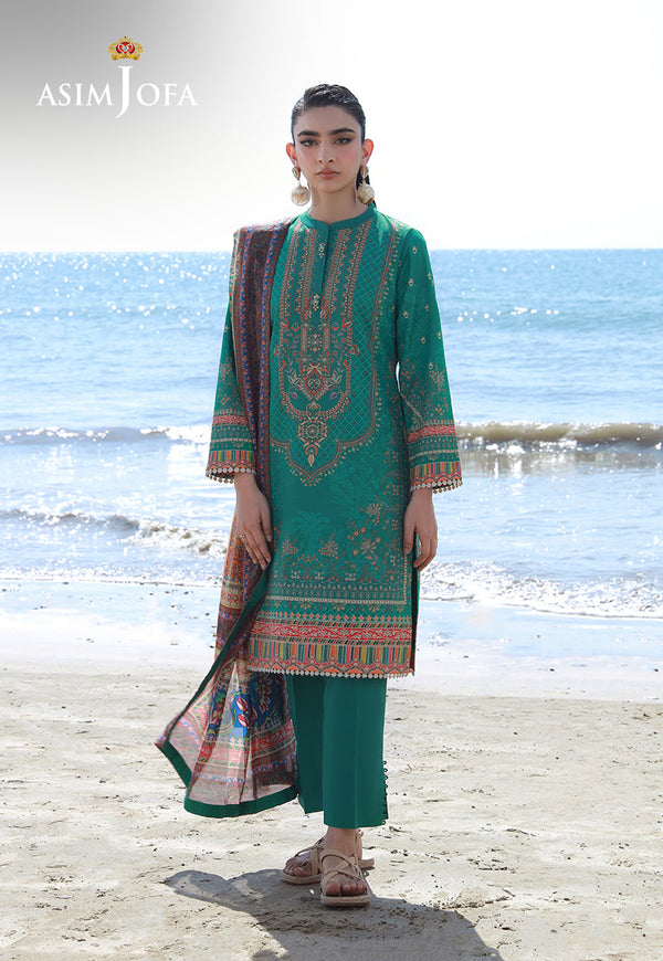 Asim Jofa Essential Pret Drop 7 Ajpb-157 Printed Arabic Lawn 3 Pcs
