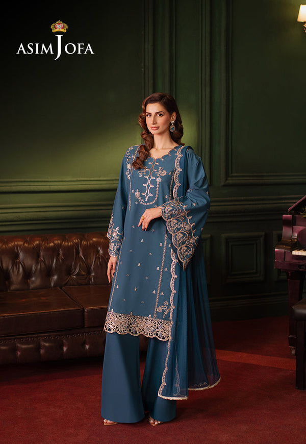 Asim Jofa Premium Festive Pret Ajpfb-10 Embroidered Silk Stitched 3 Pcs