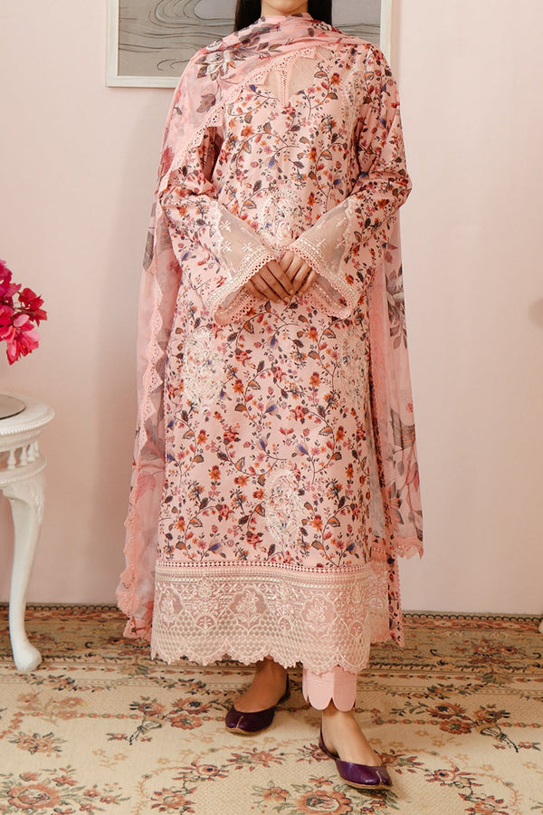 Malina By Afrozeh Unstitched 3 Piece Emb Digital Printed Lawn Collection'2024-AL-02-Calen