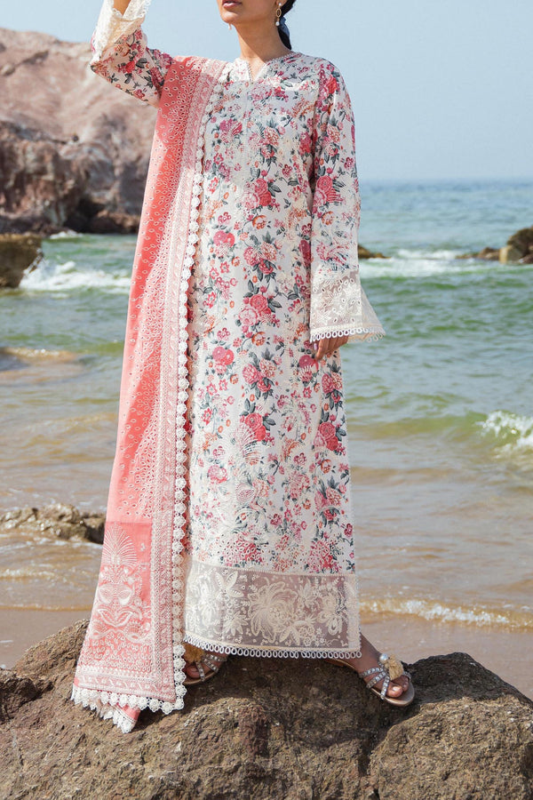 Summer Together By Afrozeh Unstitched 3 Piece Lawnkari Vol-02 Collection'2024-AL-02-Gardenia