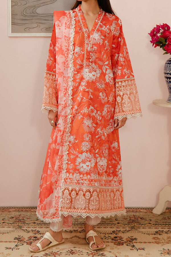 Malina By Afrozeh Unstitched 3 Piece Emb Digital Printed Lawn Collection'2024-AL-05-Azlin