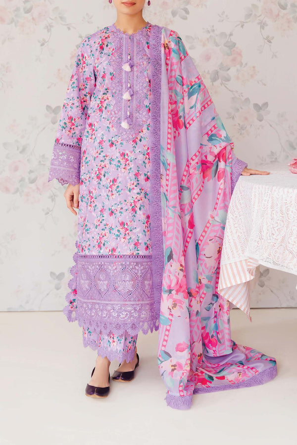 Afrozeh The Floral Charm Unstitched 3 Piece Lawn Collection'2024-AL-09-Orchid