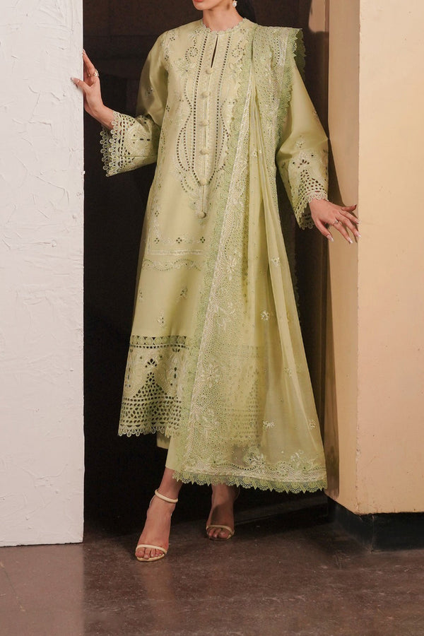 Afrozeh Unstitched 3 Piece Festive Emb Chikankari Lawn Collection'2024-ALV-02-Kelly